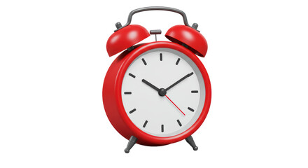 Isolated Red Alarm Clock