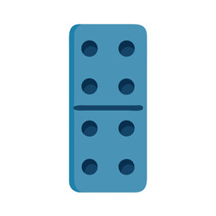 Domino tile showing four and two in light blue