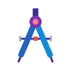 Geometric compass drawing tool with vibrant colors on black background