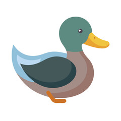 Obraz premium Duck vector illustration on black background simple stylized bird