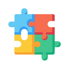 Obraz premium Completed Puzzle Symbolizing Teamwork and Problem Solving on Black