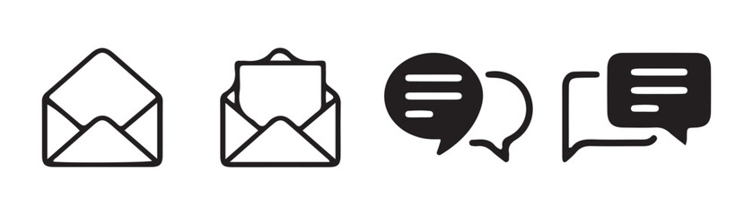 Obraz premium Set of message icon collection. Text message icon. Vector illustration eps 10