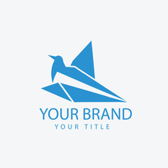 Origami Bird Logo - Creative, Modern, Minimalist, Freedom, Art, Startup Brand Identity

