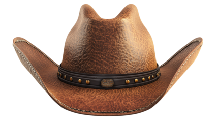 Stylish Cowboy Hat Isolated on White Background for Western Themes Photoshoots