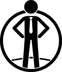 Stick Figure Man Silhouette Vector &ndash; Simple Black Human Shape Illustration