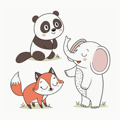 Charming Cartoon Vector – Cute and Bright Character Design for Children’s Content