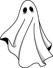 Ultimate Spooky Ghost Vector Illustration – Classic Haunted White Sheet Clipart for Viral Halloween Art, Decor & Trick-or-Treat Designs