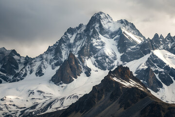 Obraz premium Majestic Snow-Capped Mountain Range