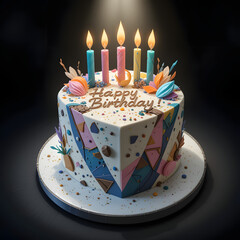 birthday cake with candles