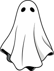 Ultimate Spooky Ghost Vector Illustration – Classic Haunted White Sheet Clipart for Viral Halloween Art, Decor & Trick-or-Treat Designs