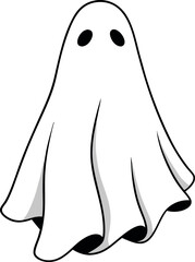 Ultimate Spooky Ghost Vector Illustration – Classic Haunted White Sheet Clipart for Viral Halloween Art, Decor & Trick-or-Treat Designs