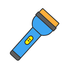 Blue Flashlight Illustration with Black Background for Stock Use