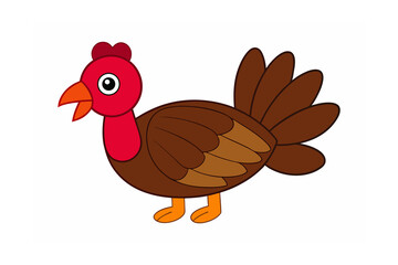 Wild Turkey Vector Clipart  Rustic Wildlife Illustration on White Background