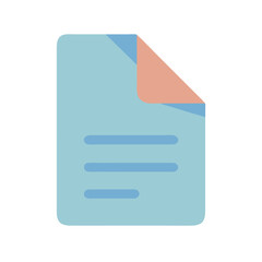 Obraz premium Minimalist file document icon with folded corner graphic design