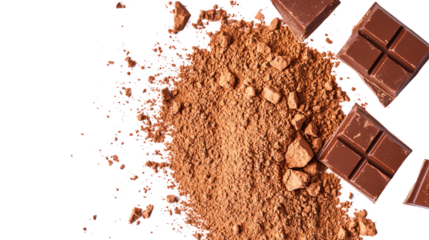 Cocoa Powder Spilled Next to Chocolate