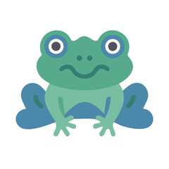 Simple illustration of a cute frog with a smile