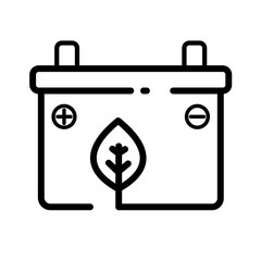 battery with leaf symbol, green energy – vector icon