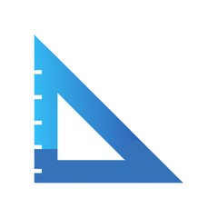 Blue set square tool on black background with gradient