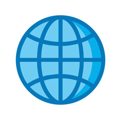 Stylized globe icon on black background showcasing global connectivity