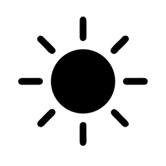 A vibrant black sun, its radiating beams creating a symbol of light, warmth, and the power of nature. The design is a bold graphic illustration that's universally understood and readily adaptable.
