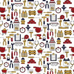 Labor icon colorful seamless pattern