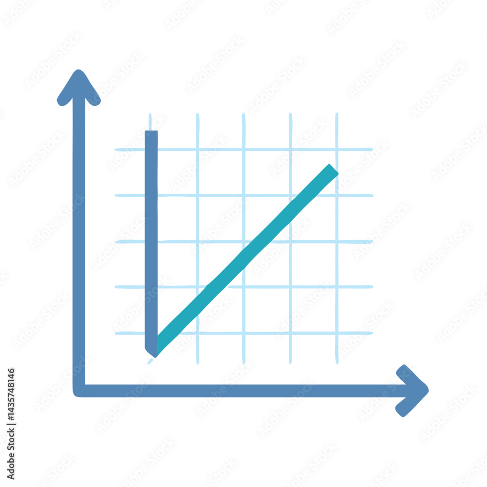 Poster graphical representation of data growth on a simple chart