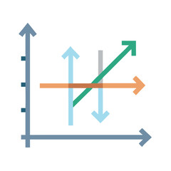 Abstract graph with arrows showing varied trends and progress