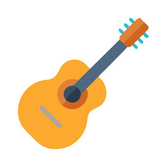 Flat graphic acoustic guitar illustration on a black background