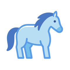 Cartoon horse vector icon on a black background