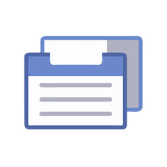 Two Documents Stacked Flat Illustration on a Black Background