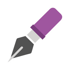 Elegant purple and grey fountain pen on black background