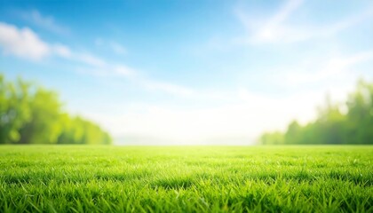 Obraz premium Exploring tranquil green fields serene nature landscape bright daylight outdoor view calming environment