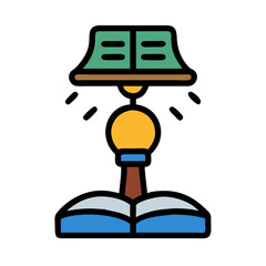 Reading lamp illuminating a book for knowledge and education