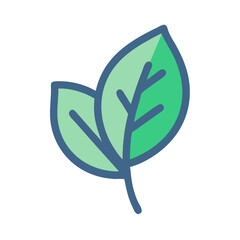 Two simple stylized leaves on dark backdrop illustration