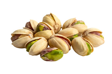 Pistachio Nuts with Green Kernels Isolated on Transparent Background
