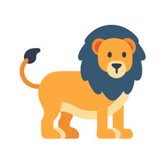 Cute Lion Cartoon Illustration on Black Background