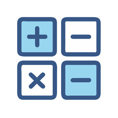 Basic math operation icons on black background, flat design