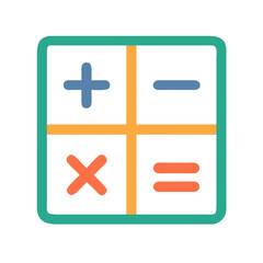 Colorful math operations icon on black backdrop illustration