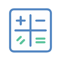 Fototapeta premium Simple math symbol icon with colorful accents graphic