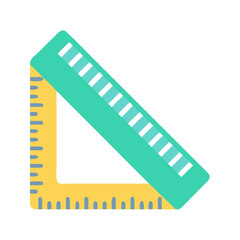 Triangle ruler measuring tool on a black background isolated