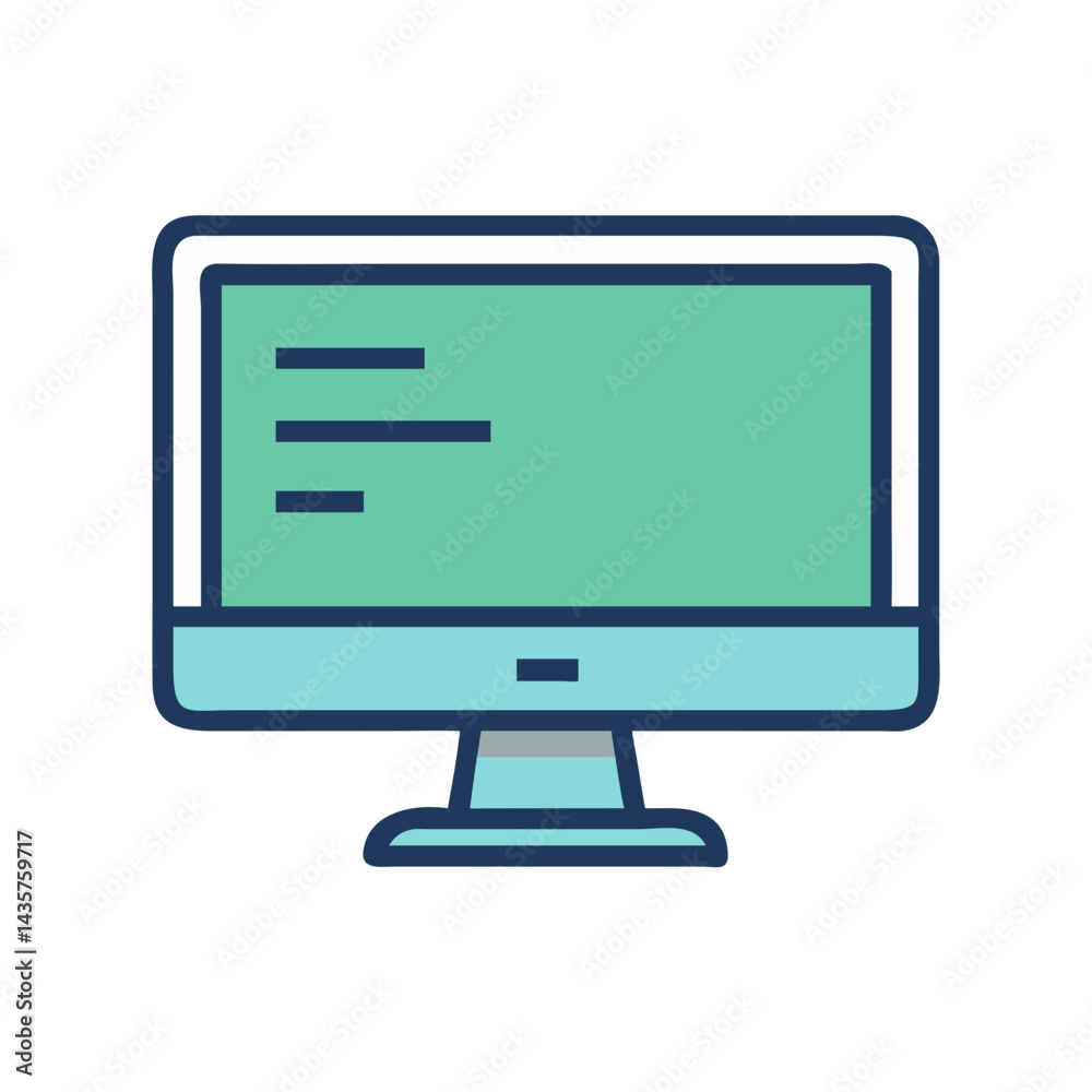 Aufkleber Modern computer screen interface design with simple document display