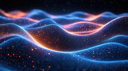 Fototapeta premium Cascading digital waves in abstract form with fluid energy jpeg background image