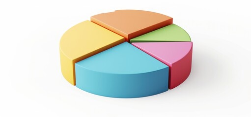 Obraz premium Colorful pie chart on a white background