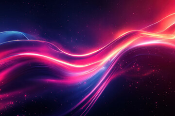 Obraz premium Colorful wave of light on black background.