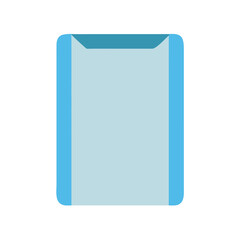 Simple blue clipboard icon on black background design element