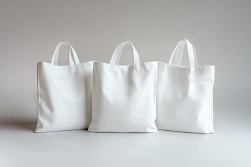 Blank white tote bags