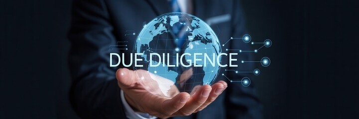 Global due diligence process displayed in a hand