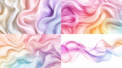 Obraz premium Abstract pastel swirls and waves, colorful textures.