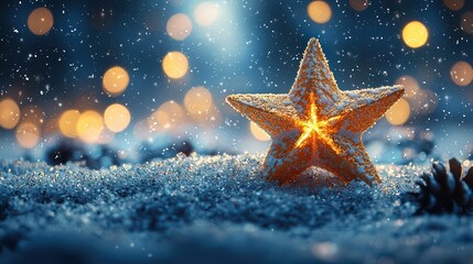 Christmas starlight dream with gentle snowfall jpeg background image