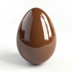 A smooth, dark brown chocolate egg